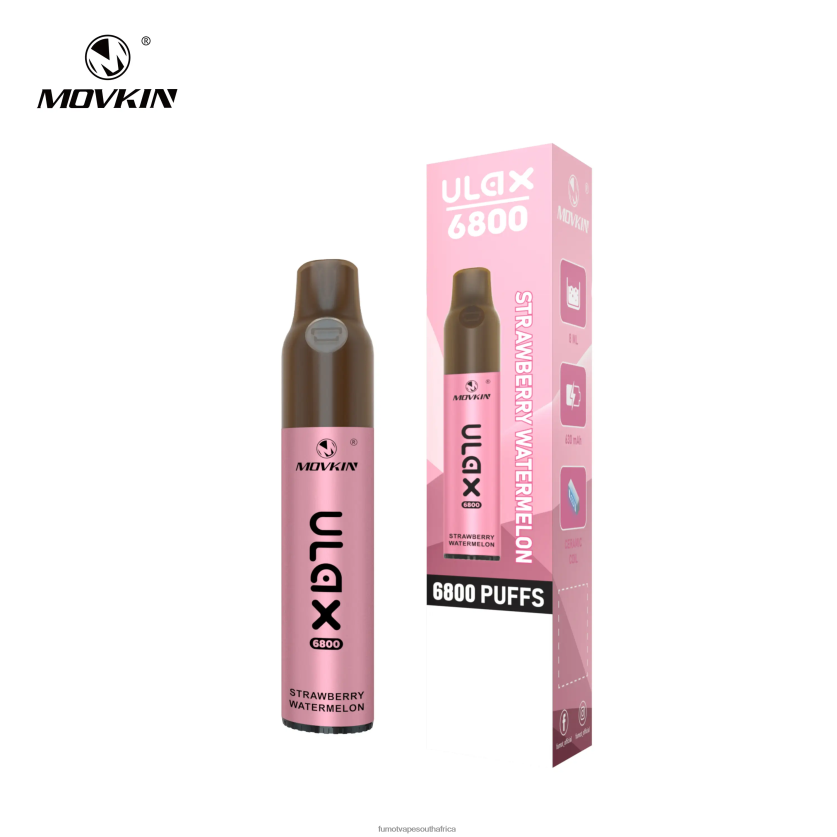 Fumot Movkin Ulax 6800 Disposable Vape, Ceramic Coil - 8ML (1 Piece) Strawberry Watermelon V0F4BZ329 Fumot Review